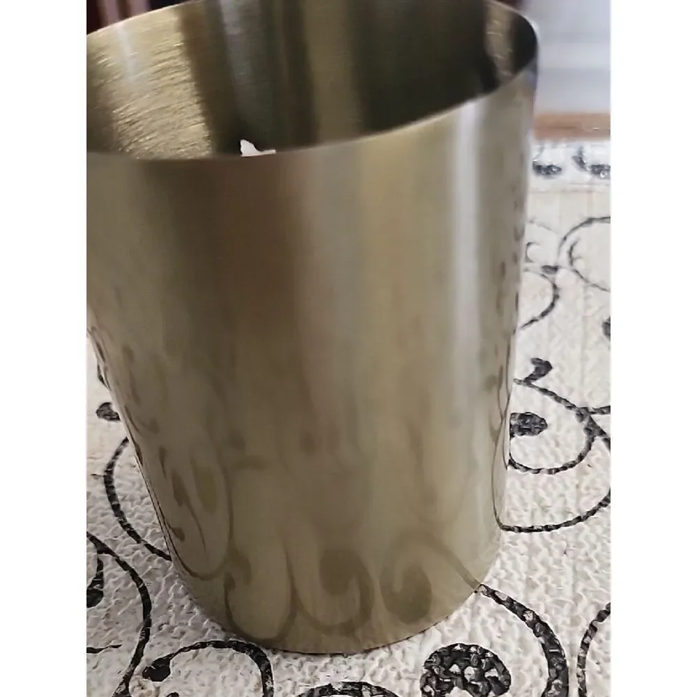 Metallic Gold Decorative Candle Holder with Cutout Design